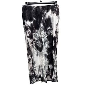 Love Fire (Black/White) Tie Dye Midi Skirt Womens Size Medium